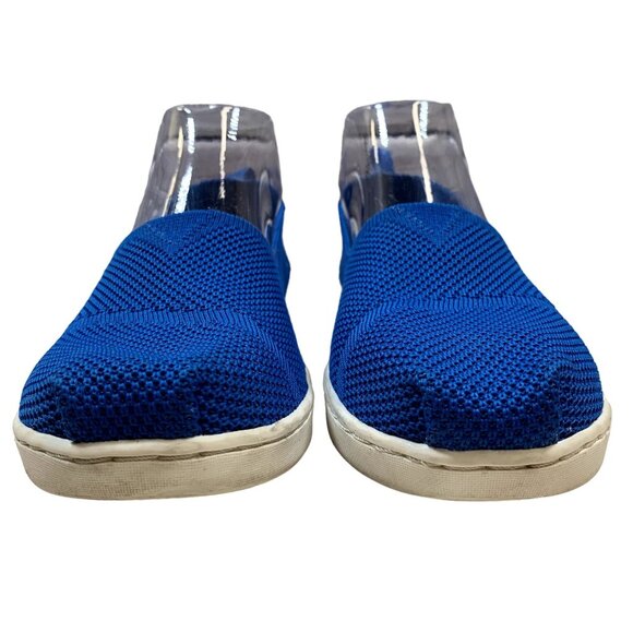 Toms Alpargata Knit Shoes Big Girl 4 Womens 5.5 Blue Colbalt Mesh Slip On Loafer - Picture 3 of 13